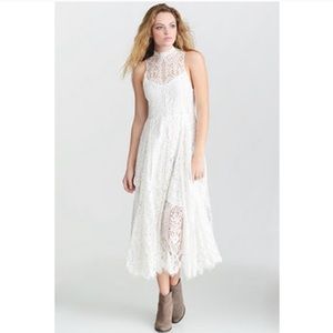Free People ivory Angel Rays lace dress sz S